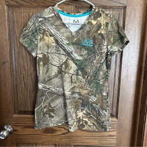 Realtree Women's Camouflage Tee with Teal Logo